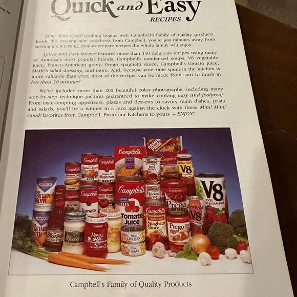 Campbell's Quick and Easy Recipes by Patricia Teberg (1993), Hardcover) - Picture 10 of 14